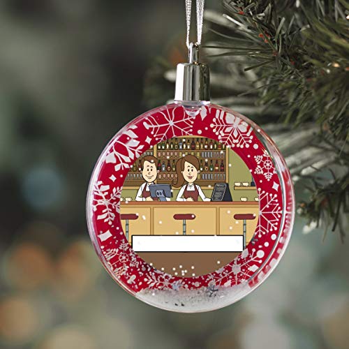PrintedPerfection.com Personalized StoryLine Cartoon Caricature Snow Globe Christmas Ornament: Sheriff, No Hat - Male