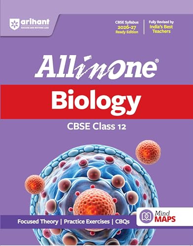 Image of Arihant All in One Biology Class 12 for CBSE Exam 2026-27 | NCERT Based Complete Theory, Practice Exercises, CBQs, A-R, Sample Papers & Mind Maps | Revised Edition as per Syllabus
