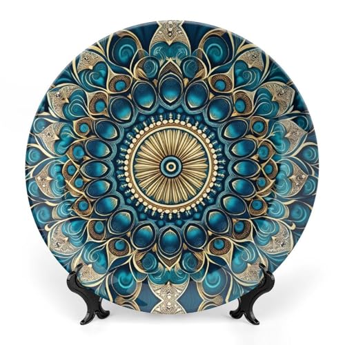 Peacock Mandala 8inch Bone China Plate