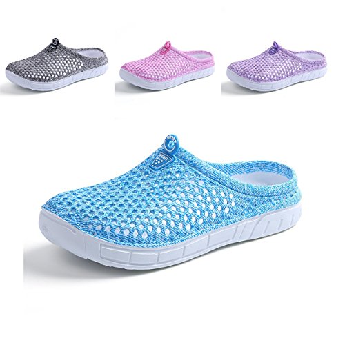 Meedot Unisexe Chaussons Slippers Femmes Eau Chaussures Hommes Sabots Plage Chaussures Bain Pantoufles Intérieur De Plein Air Loisir Chaussures Slip-on Chaussures Glisser sur Creux Chaussures Bleu 37