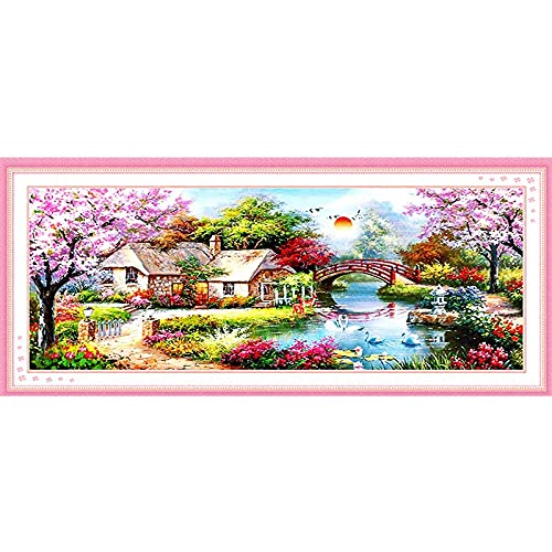 Broderie diamant 80x220cm paysage | Grand kit de peinture strass