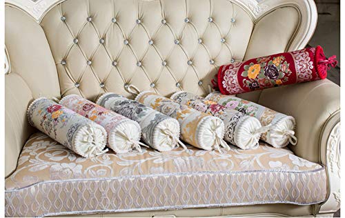 Peacewish Luxurious Europe Style Cylindrical Neck Pillow Cylinder Bolster Pillow Long Sofa Pillow Candy Pillow Nap Containing Core (Coffee) #TOP3