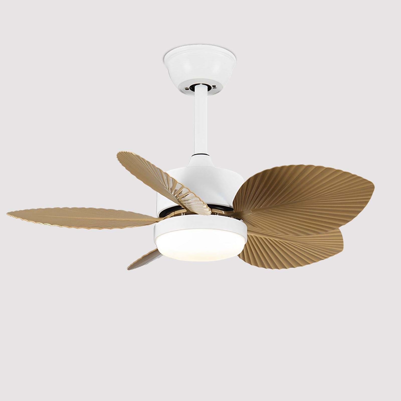 HXYSXHJUO Simple Remote Ceiling Fans With Lights 24" Indoor Quiet Fan Dimmable 24W LED Light For Bedroom Living Room Restaurant Dining
