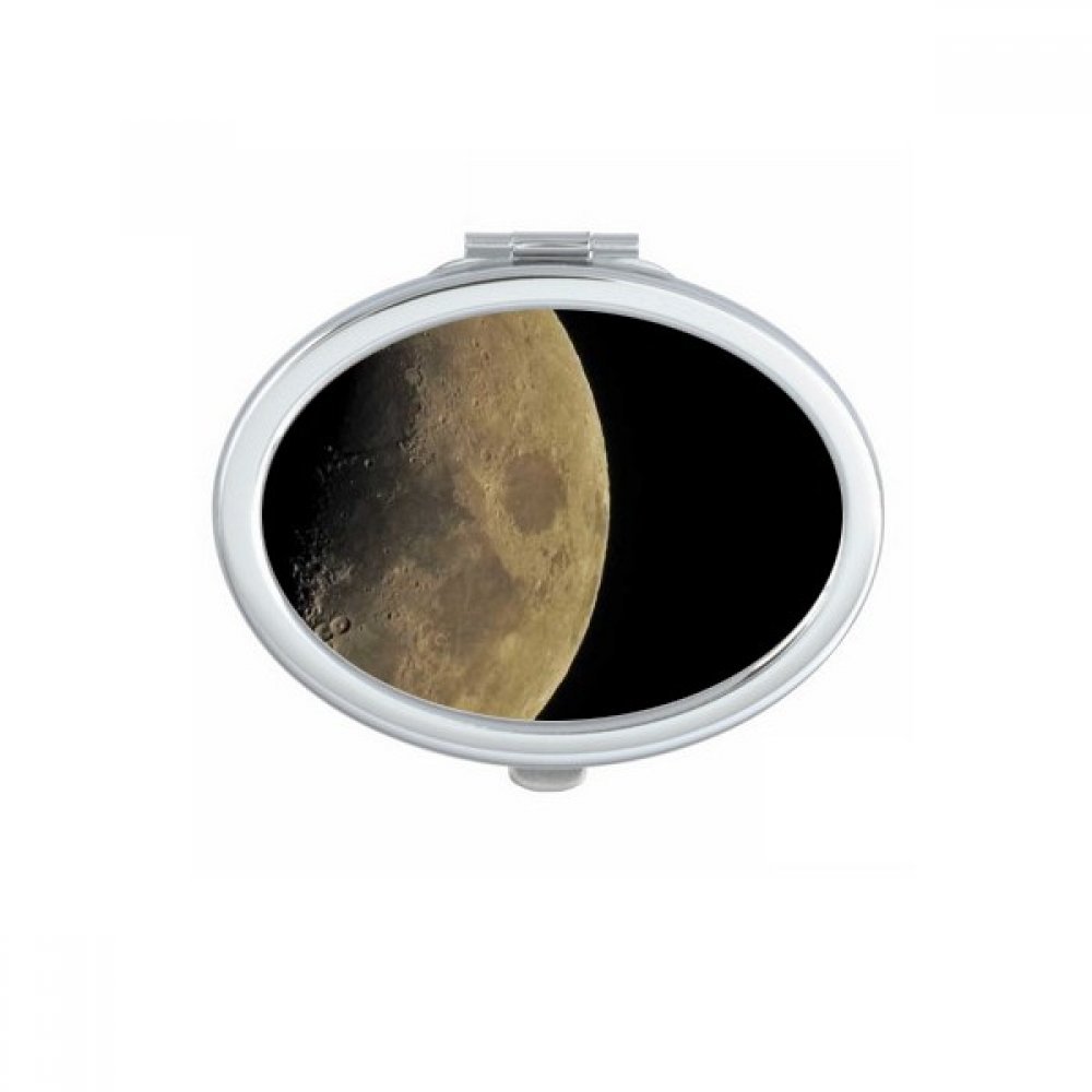 Miroir de poche portable ovale motif ciel de nuit pour maquillage nomade