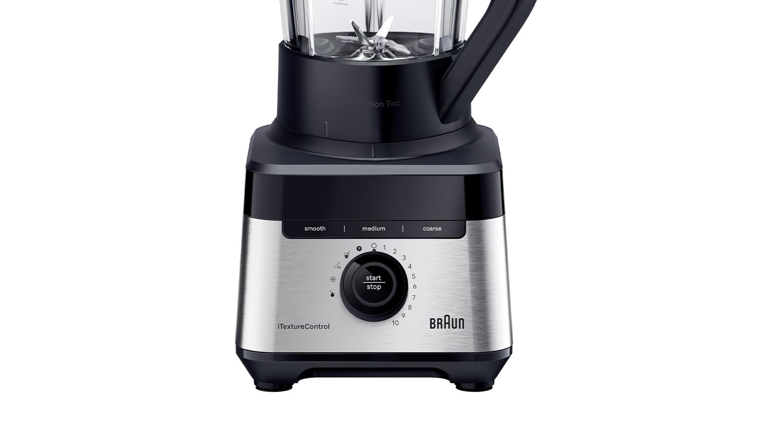 Braun Blender PowerBlend 7 JB7551BK szklany dzbanek 1,7 l, 10 prędkości + puls, automatyczne programy jedzenia, ostrze PrecisionCrush, program do czyszczenia, popychacz i butelka 600 ml, 1400 W