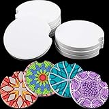Sublimation Car Cup Coasters Blank with Finger Notch Car Cup Coasters Ceramic Stone for DIY...