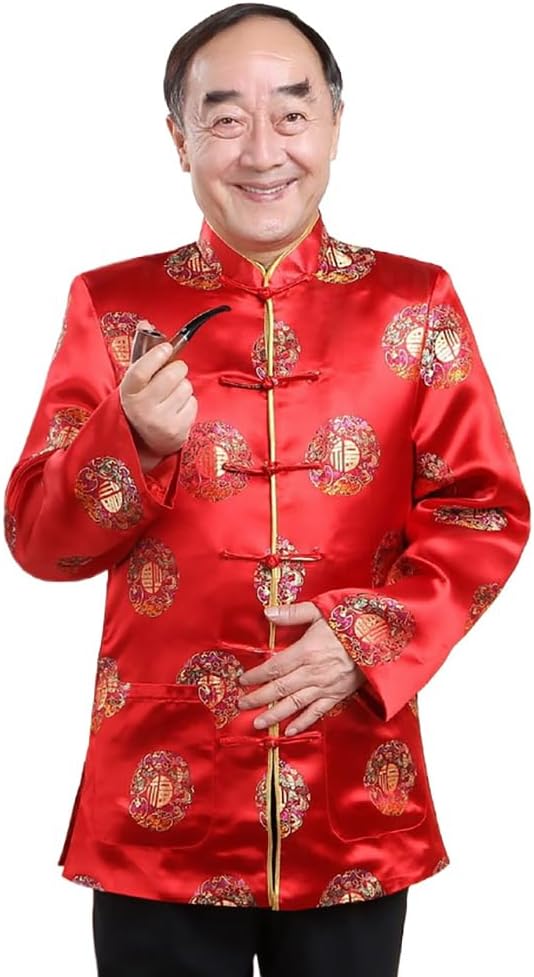 Chinese New Year Men's Traditional Tang suit Birthday Wedding Banquet Spring Festival Festive Hanfu