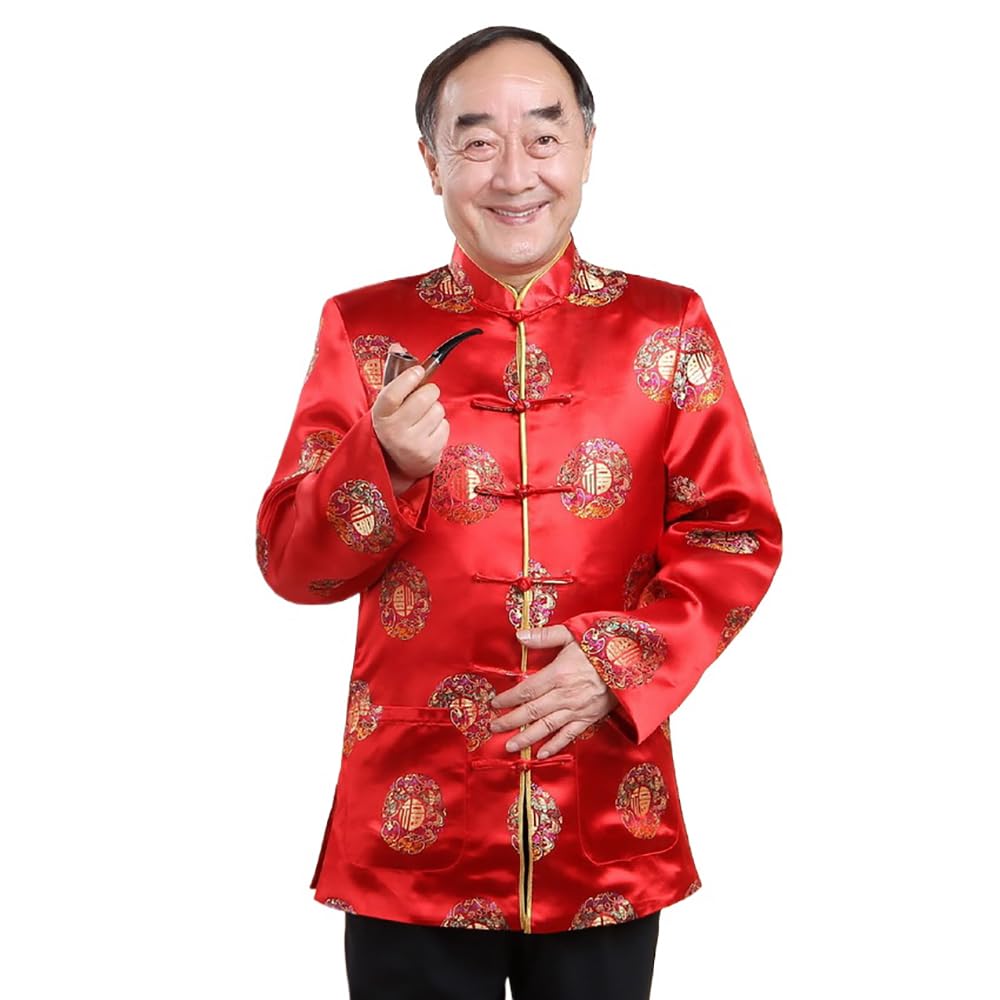 Chinese New Year Men's Traditional Tang suit Birthday Wedding Banquet Spring Festival Festive Hanfu