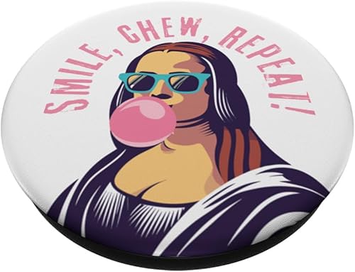 Miniatura 2 de Mona Lisa Wearing Sunglasses Chewing Gum Cool Art Gifts Idea PopSockets Standard PopGrip