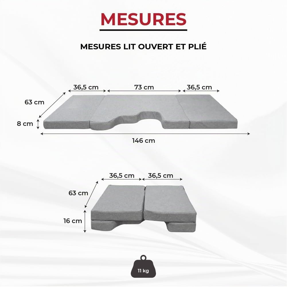 Lit de Cabine pour Mercedes Vito W639 (2003-2014) et Vito Manual W447 (2014-2018) Matelas Avant Pliable, Camping-Car