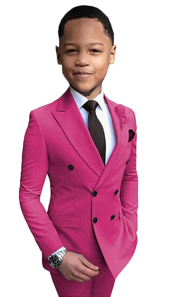 2 piezas de trajes de doble botonadura para niños, trajes formales para boda, pantalones blazer