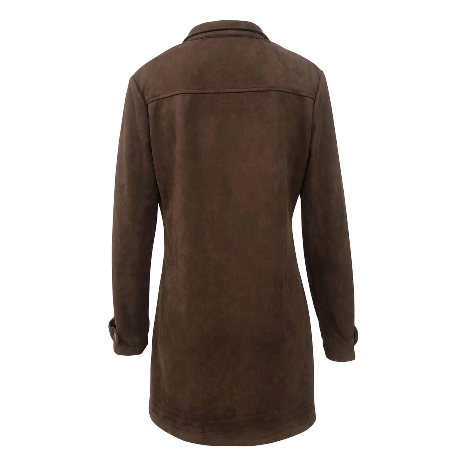 Langer Damenmantel, Cowboy-Stil, Western, Vintage, Mantel, Winter, schick, aus Wildleder und Kunstpelz, Mäntel und Blusen, lässig, Wintermäntel, warm, große Größe, warme Jacke, Fleece, 70er Jahre
