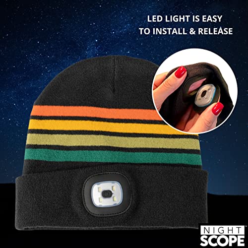 Image of Classic Rechargeable LED Warm Knit Beanie Head Light Hat Headlamp for Outdoor Activities