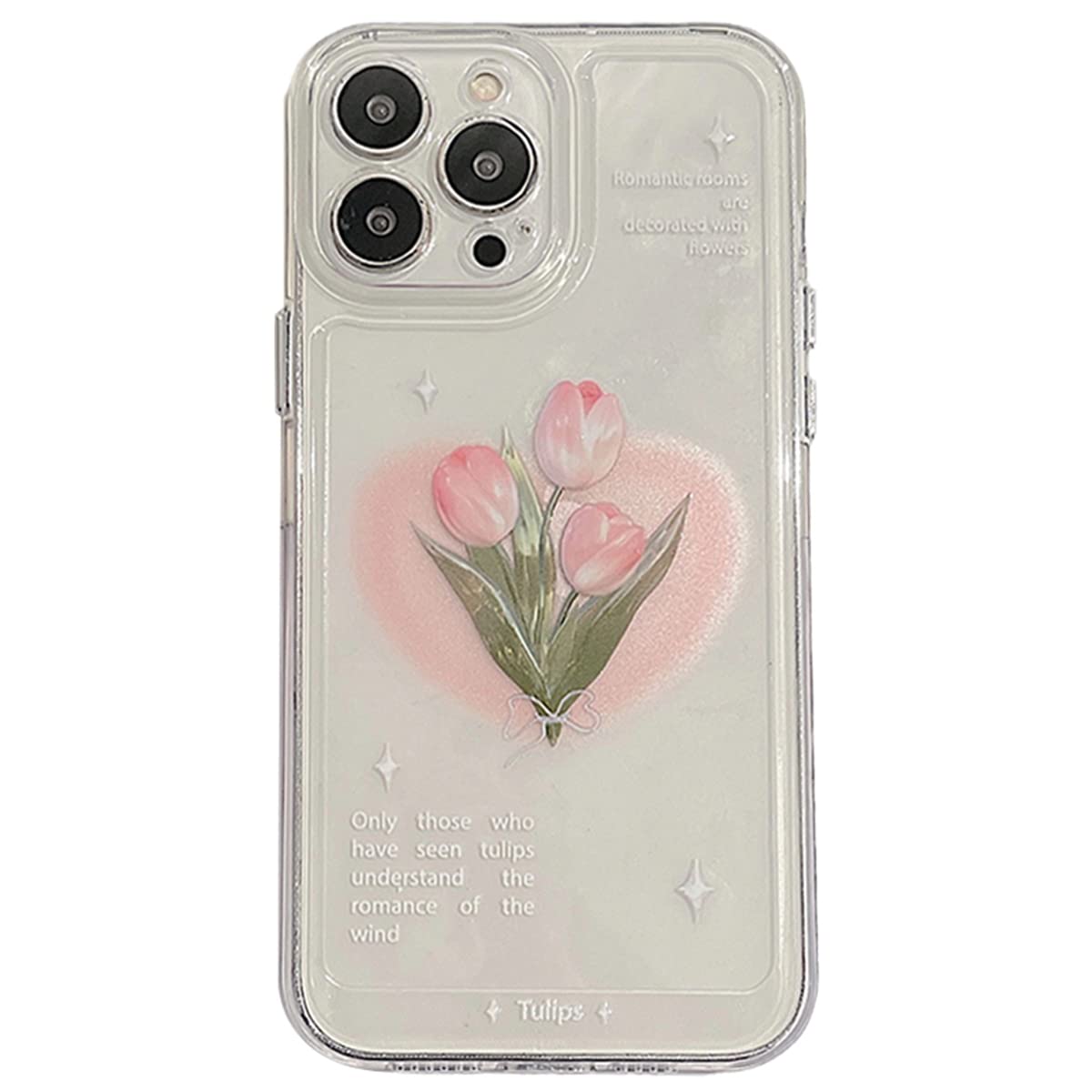 Amazon.co.jp: iphone14 ケース 韓国 おしゃれ チューリップ 花 クリア 