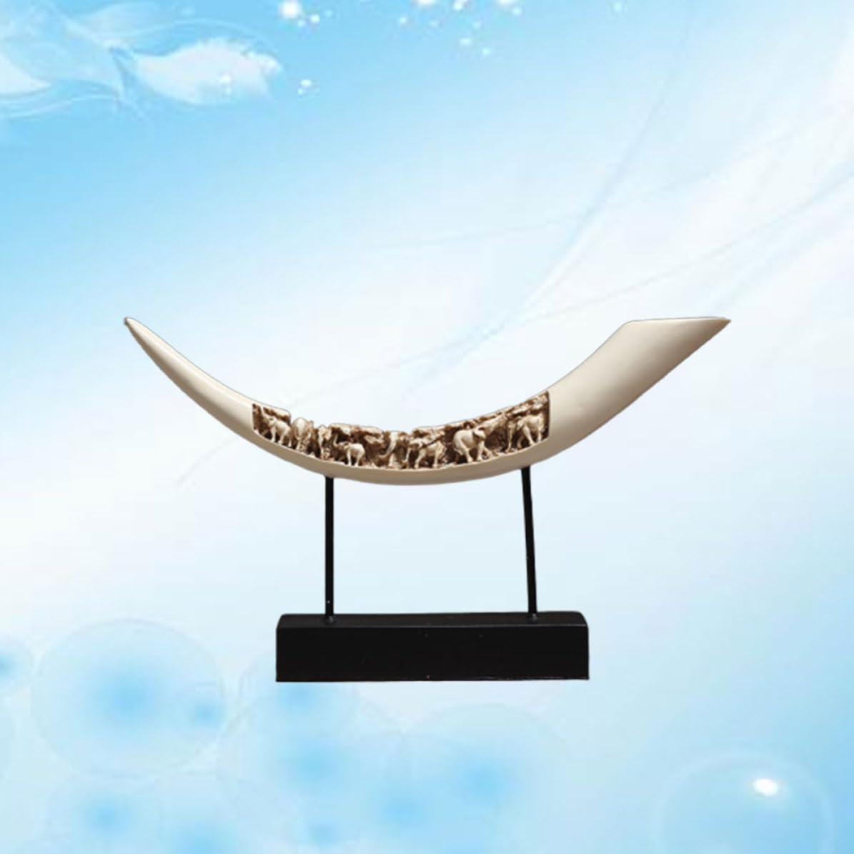 COHEALI Ornamento da Tavolo Riproduzione Avorio in Resina Artigianale | Decorazione per Salotto e Ufficio, Portatile e Sicura, Stile Delicato e Realistico
