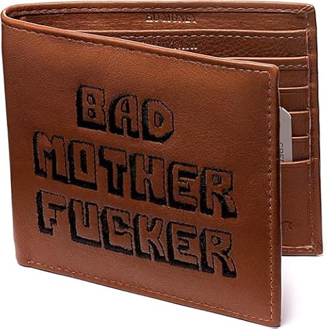 Bad Mother Fucker Wallet with Embroidered Lettering Cover