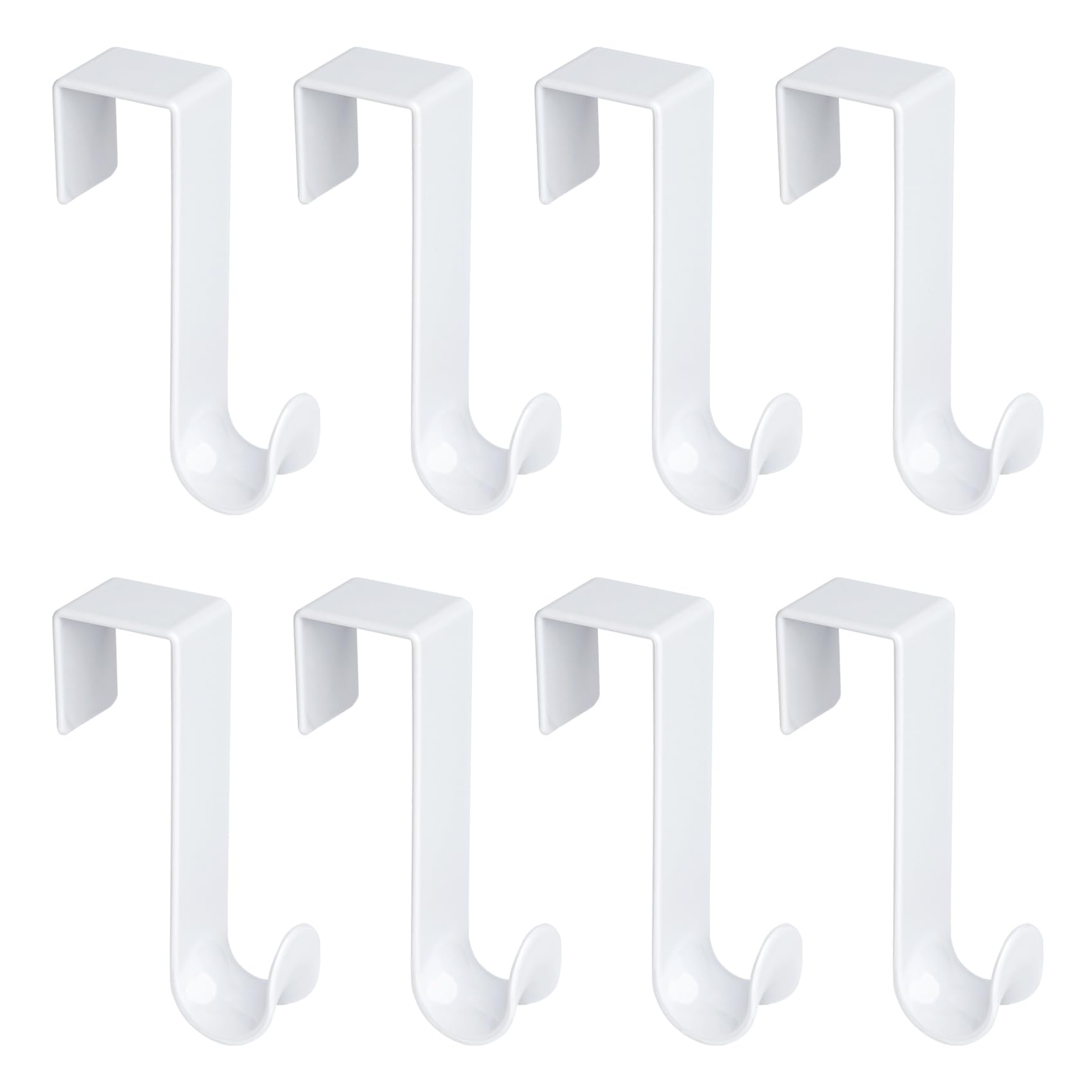 NewTalent 8 Pcs Plastic Over The Door Hooks, Over-The-Door Hanger Hook Set