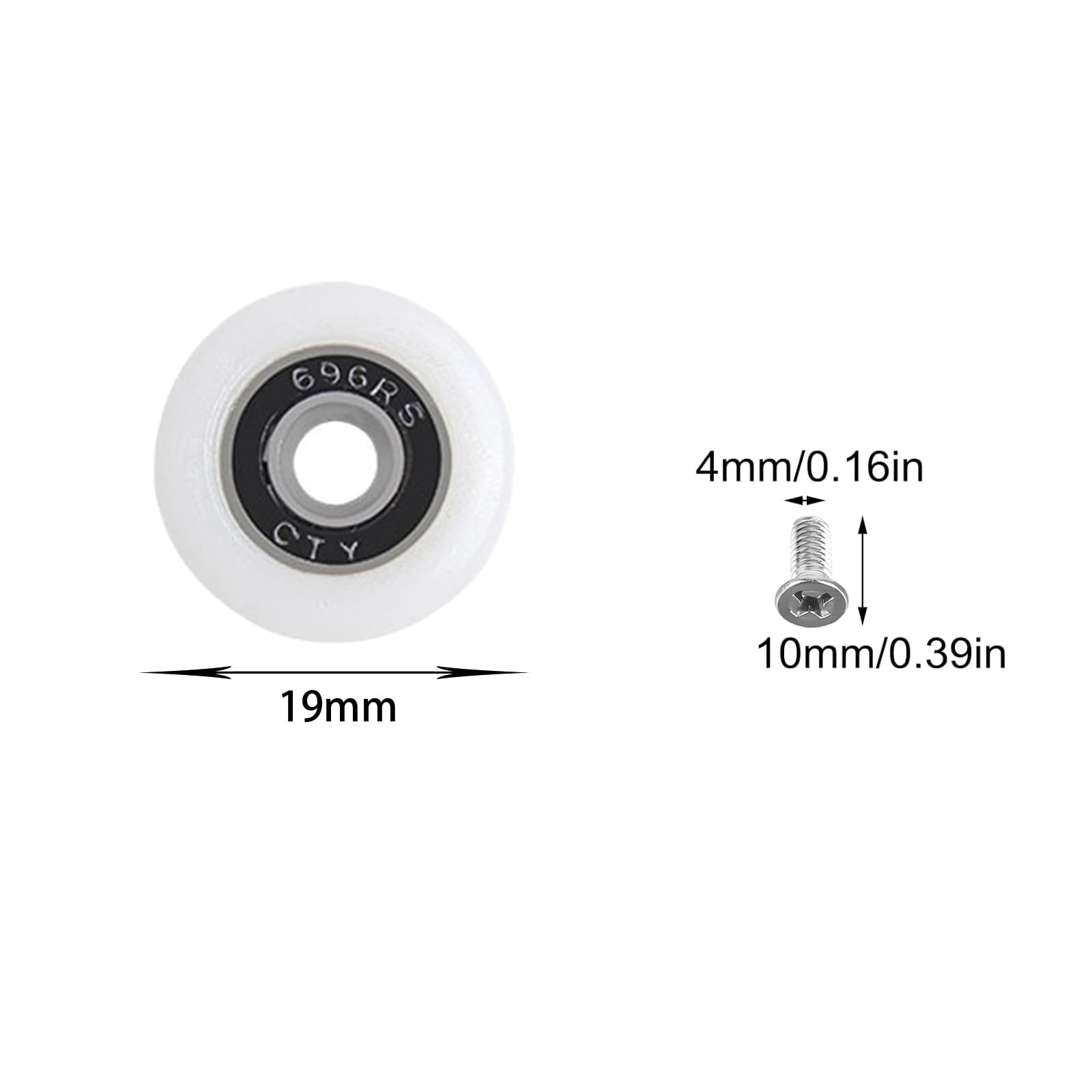 12 Kit Shower Doors Pulley with Screws,Curved Shower Doors Pulley,19mm Shower Door Wheels,Bathroom Door Wheels Replacement for Bathroom,Hotel - Image 2