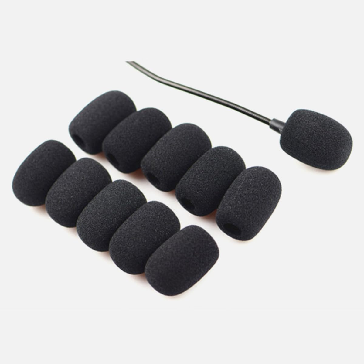 Toddmomy Lot de 40 Housses en Mousse Noires pour Microphone Cravate, Protection la Saleté, Remplacement Pratique et Professionnel pour Micro Casque