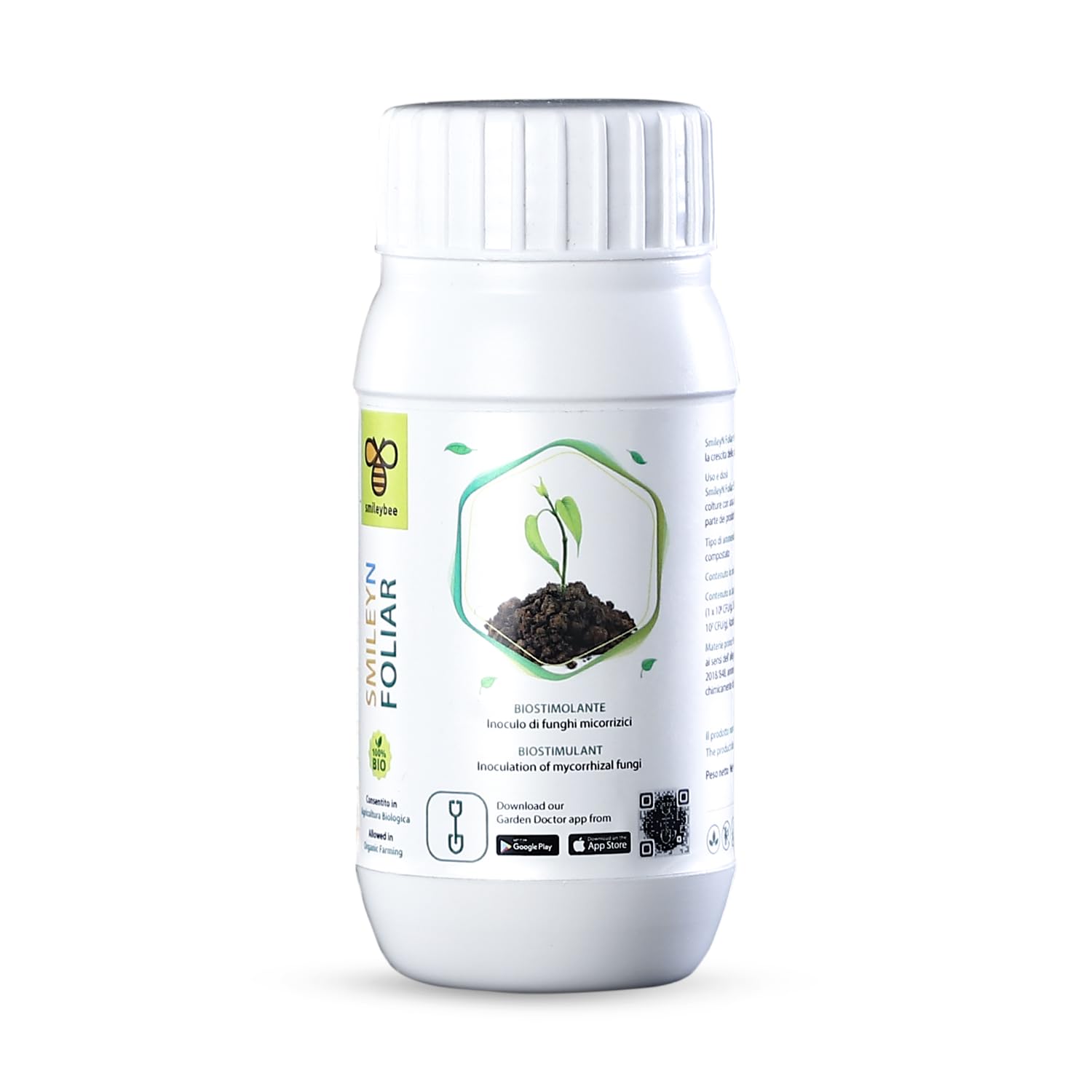 SmileyNFoliar Engrais biostimulant foliaire pour plantes composé de mycorhizes, 100% biologique - Favorise l'autoproduction d'azote - 75gr