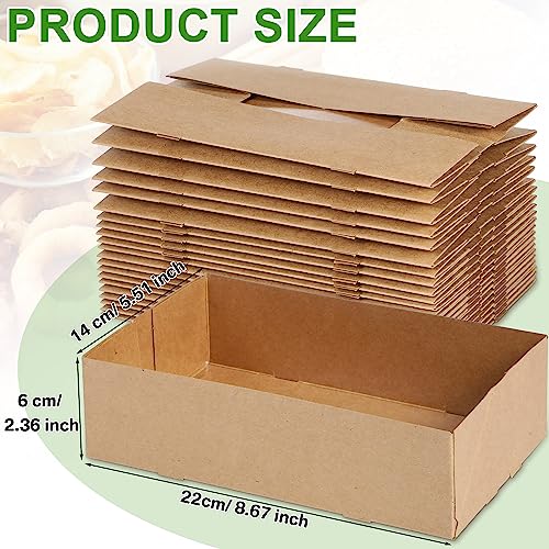 Image of Chinco 300 Pieces Paperboard Kraft Food Trays 4 Corner Pop up Food Tray Disposable Foldable Cardboard Movie Night Snack Party Container Box for Holding Drink at Stadiums or Theaters (Brown)