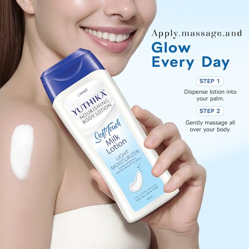 Image of Yuthika Naturals Body Milk Soft Touch 100ml Body Lotion for Women & Men | 72Hr Hydration | for Dry to Very Dry Skin | Enriched with Body Milk | Non Greasy & Healthy Looking Skin