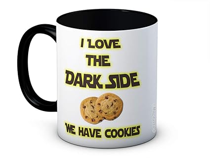 I Love the Dark Side We Have Cookies - Funny Joke Ceramic Coffee Mug