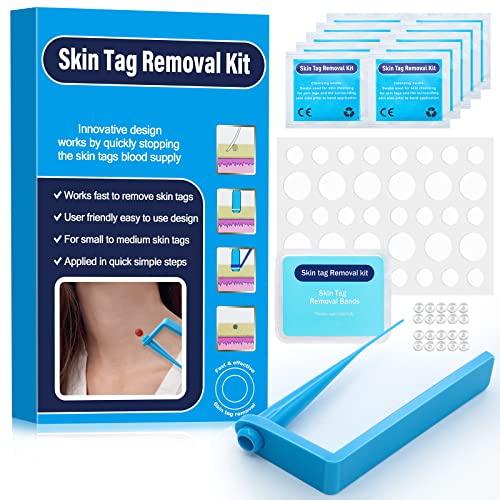 Skin Tag Remover, Micro Skin Tag Remover Upgrade Kit, 20 Bands, Skin Tag Repair Patch 36, Skin Tag Cleanr Wipes 10pcs, Safe & Painless, for Most Parts Skin Tag (2-4mm), Tag Away 3-15 Day