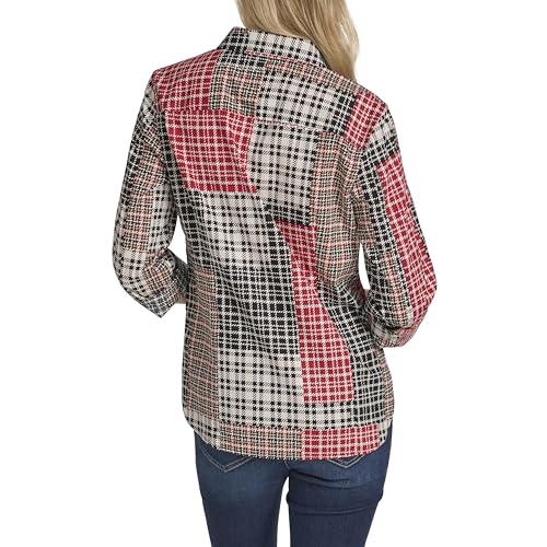 Image of Nautica Women's Button Front Long Sleeve Roll Tab Shirt