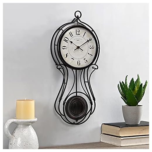 FirsTime & Co. Harwick Pendulum Wall Clock, American Crafted, Black, 9.1 x 2.36 x 20,