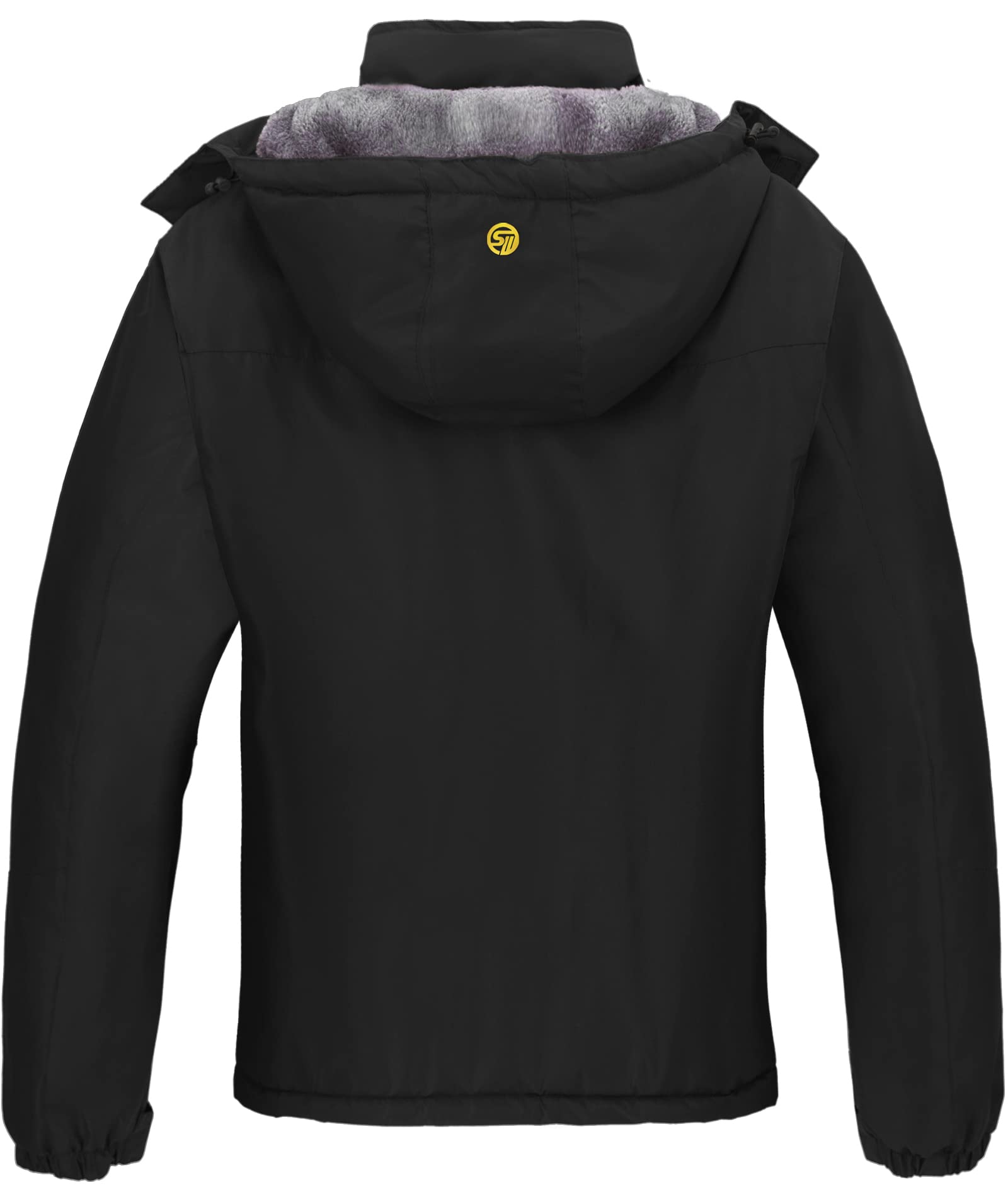 SwissWell Giacca da sci da uomo Giacca in pile spesso impermeabile Giacca a vento foderata calda Giacca con cappuccio staccabile con tasche multiple