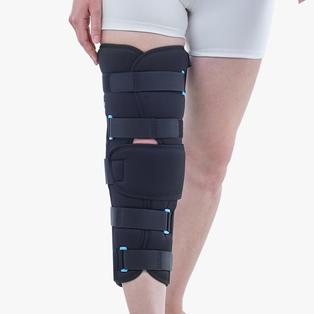 Knee Stabler - Long 19" Brace (Firm Support) Knee Support for Osteoarthritis of knee joint, Pain Relief, Knee Stabilizer, Joint Injury, Knee Immobilizer - Medium (Black)