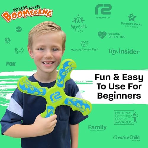 Soft Foam Boomerang - Beach Toys for Boys & Girls - Outdoor Flying Toys for Kids Ages 6 & Up - Fun Boys Toys Age 8-10 Summer Beach Toys for Kids Ages 8-12 Teens & Boy Birthday Gifts Idea for Kids - 1