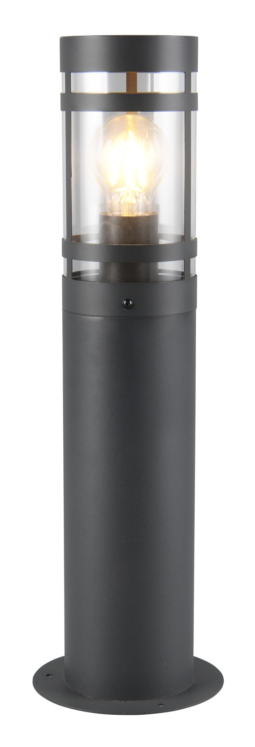 Reality Leuchten Paloma R51716142 - Lámpara de pie para exterior (metal antracita, pantalla de plástico transparente, no incluye 1 bombilla E27)