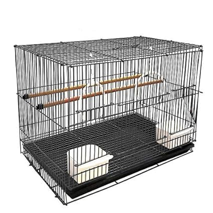 Bird Cage - Metal Cage for Parrots Budgies Rabbits & Small Pets with Tray Perch & Feeding Cups (Blue, 18 Inch)-image-21