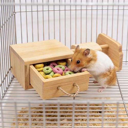 Jouet de recherche de nourriture en bois pour lapins et hamsters - 4