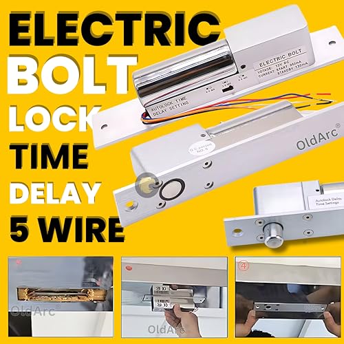 Image of OldArc EL5 Smart Electric Bolt Lock | 5 Wire Autolock Hidden Boltlock with Time Delay & Door Lock Feedback | 12VDC FailSafe Drop Bolt Lock for Metal Wooden Door Electronic Lock for Essl Access Control