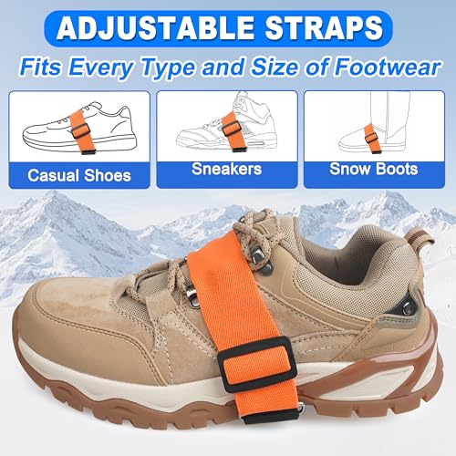 Crampons à glace contre le verglas avec sangles réglables de sécurité - 4