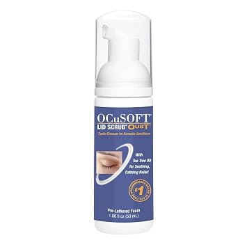 OCuSOFT Oust Demodex Foam Cleanser - Extra Strength - Foaming Cleanser for Eyelids & Eyelashes with Tea Tree Oil - Eyelid Cleanser to Remove Oil, Debris & Pollen - 1.68 fl oz | Tea Tree Oil, For Lid & Lash Debris, Clean, Refreshing Feel, Foam Pump