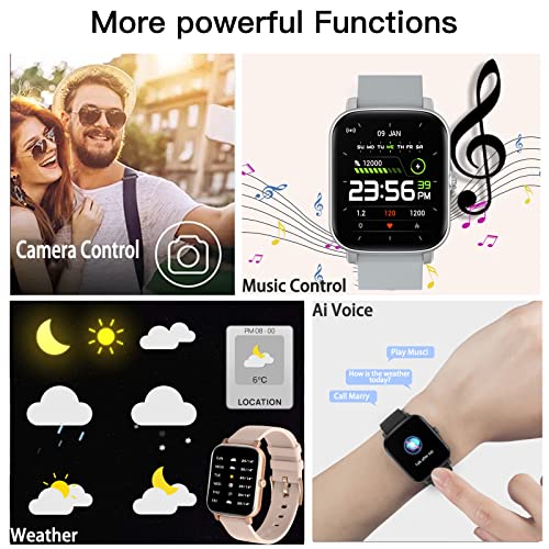 Wwzzey 1.7" Touchscreen Rechargeable Smart Watch (Make/Answer Calls) For Android/Ios Phones Fitness Tracker With Heart Rate Monitor, Blood Oxygen, Sleep, Ai Voice Control | Best Gift For Women #TOP6