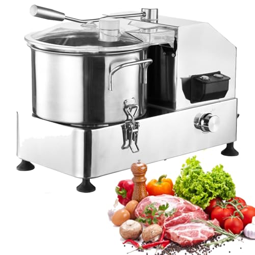 Procesador de alimentos comercial, picador eléctrico de carne y verduras de 2000 W, cortador de acero inoxidable con control de velocidad variable, para frutas, nueces, granos, carne y verduras.,6L