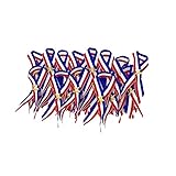 Borang 48 Bulk Patriotic Ribbon with Gold Star (Red, White, and Blue),for Holiday Seasons and Christ