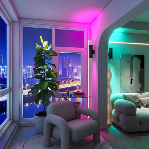 Image of Wall Sconces Set of Two - 16 Color Changing Night Lights Plug into Wall, RGBW Wall Lamp with Remote, LED Up Down Lights for Bedroom Living Room