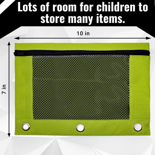 Schoolio Pencil Pouch For 3 Ring Binder | Special Pencil Case 30 Pack Multi-Colored Pencil Pouch Bulk For Kids And Adults | Zipper Pencil Pouch Pen And Pencil Holder Multipurpose Binder Pouch #TOP5