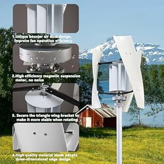 4000W Wind Turbine Generator,12V 24V 48V 220V with 3 Blades Wind Vertical Turbine Generator Permanent Magnet Generator Wind Turbine Kit for Hybrid Wind Solar 12V