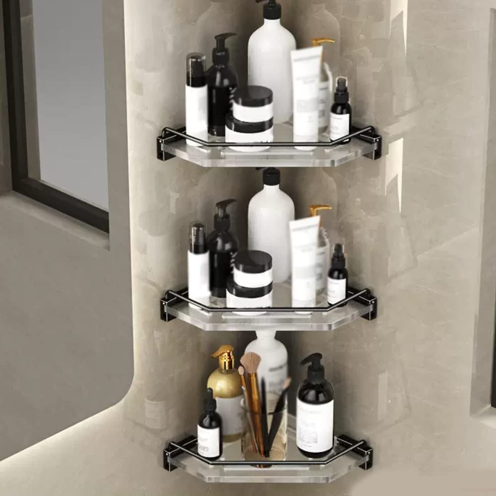 BAHELS Corner Shower Caddy Bathroom Triangle Storage Rack Bathroom Wall-mounted Corner Shower Shelves Caddy Shower Organizer Color Hollow