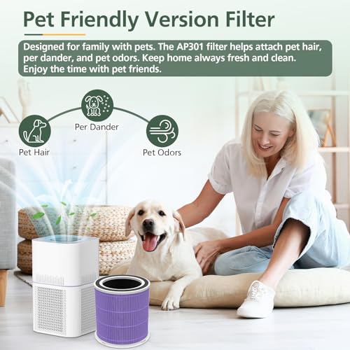 Image of AP301 AP302 HEPA filter Replacement, ONLY for Dayette AP301 AP302 Air Purifier, HEPA and More Carbon Particles, Pets Odors filter