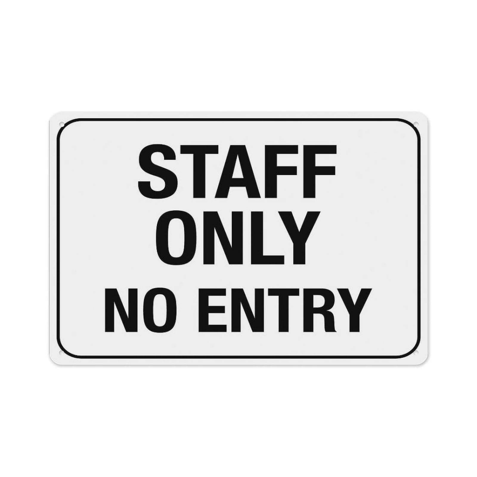 peiyeety Staff Only No Entry Sign Aluminum Tin Warning Signs For Home Outdoor Garden 12X16 Inches