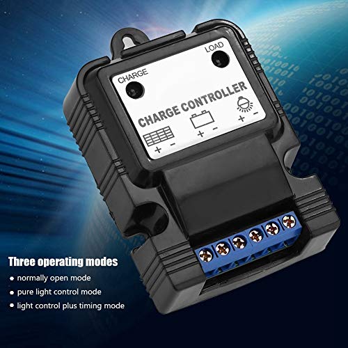 BuyWeek PWM Solarmodul-Laderegler 6V/12V 3A Intelligenter Solarregler Tragbares Solarpanel-Ladegerät Solarladeregler mit LED-Anzeige, Lichtsteuerung und Zeitsteuerung, Einstellbar Batterieregler