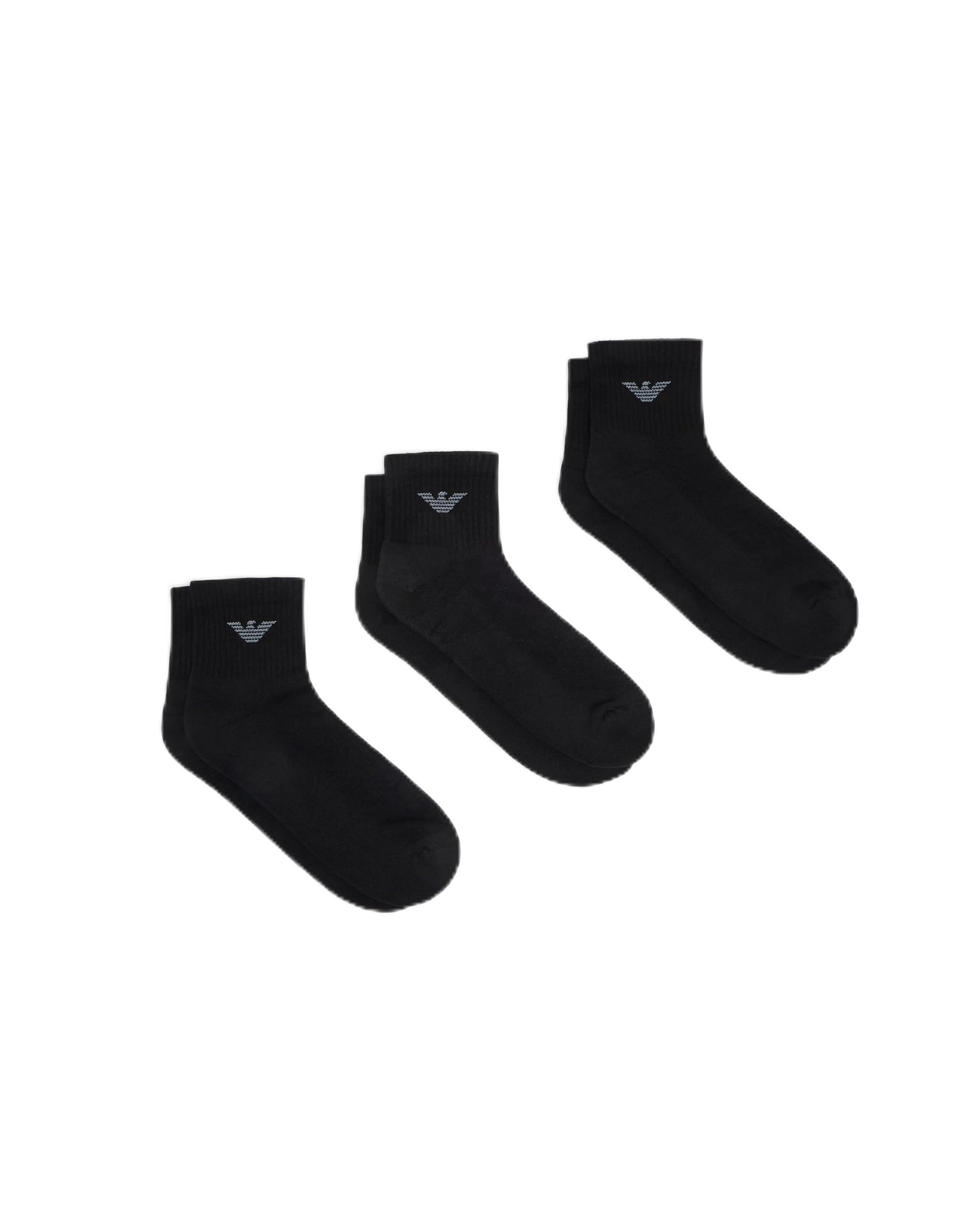Emporio Armani Men's Trainer Socks - Black Mc061 - Mens 6-12